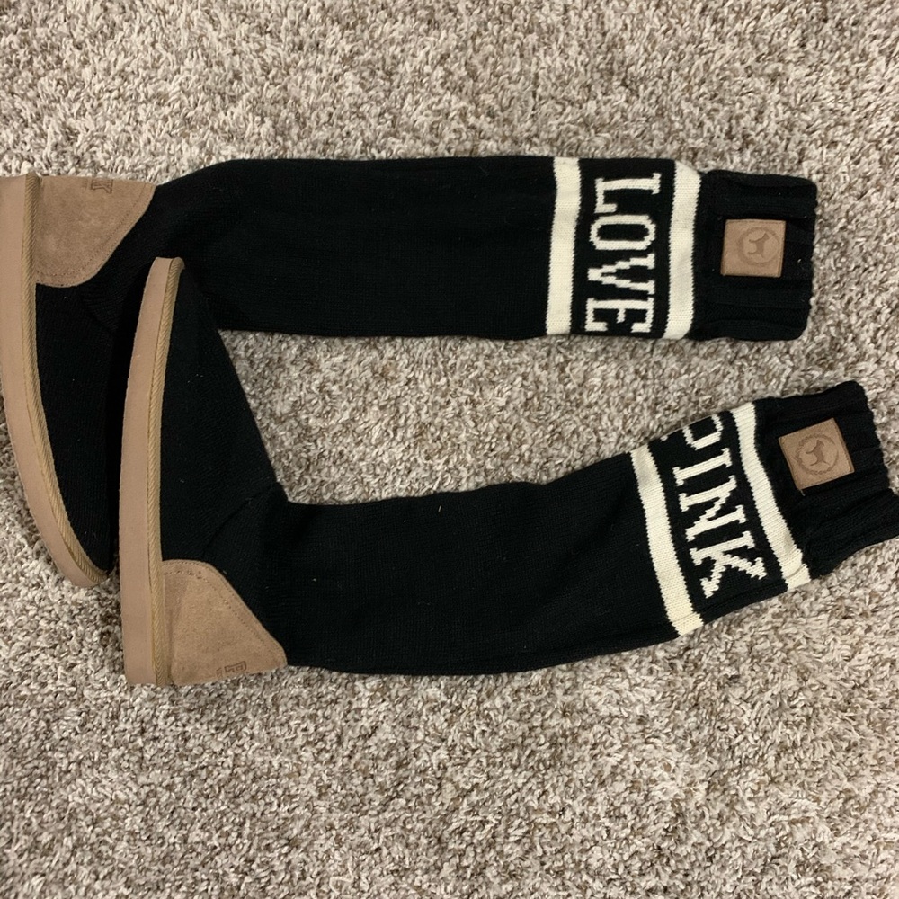 PINK Tall Slipper Boots